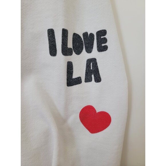 Welcome To Los Angeles Graphic White Cropped Crew Neck Sweatshirt Women's Sz L - Picture 5 of 7